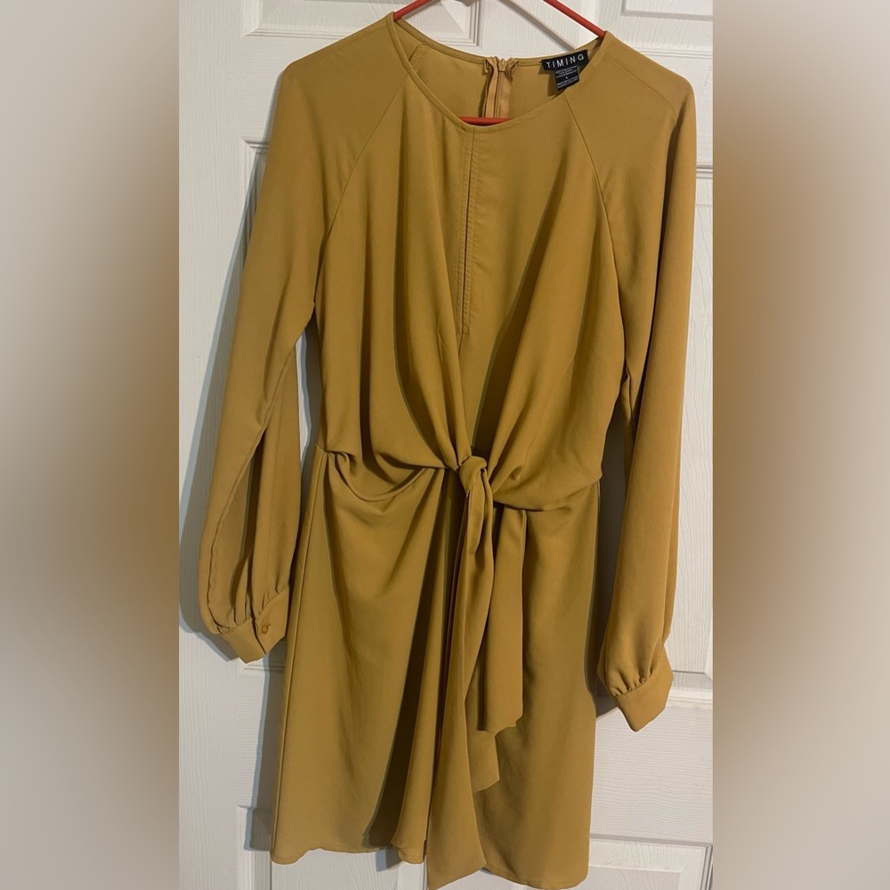 Timing Long Sleeve Mini Shirt Dress Size Large